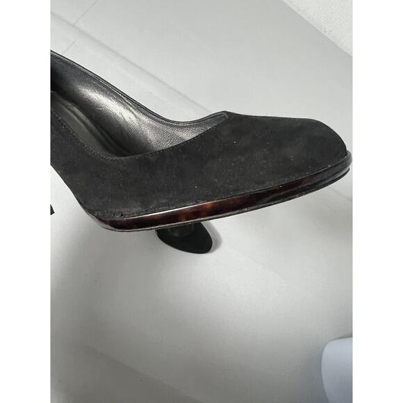 Stuart Weitzman Pumps Black 7.5W Black Velvet Tortoise Platform Stiletto High He - Picture 10 of 16